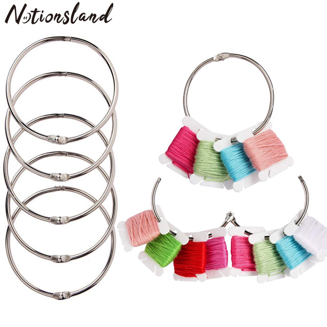 2-10Pcs Stainless Steel Floss Bobbin Rings Thread Organizer Cross Stitch Embroidery  Thread Bobbins Ring for